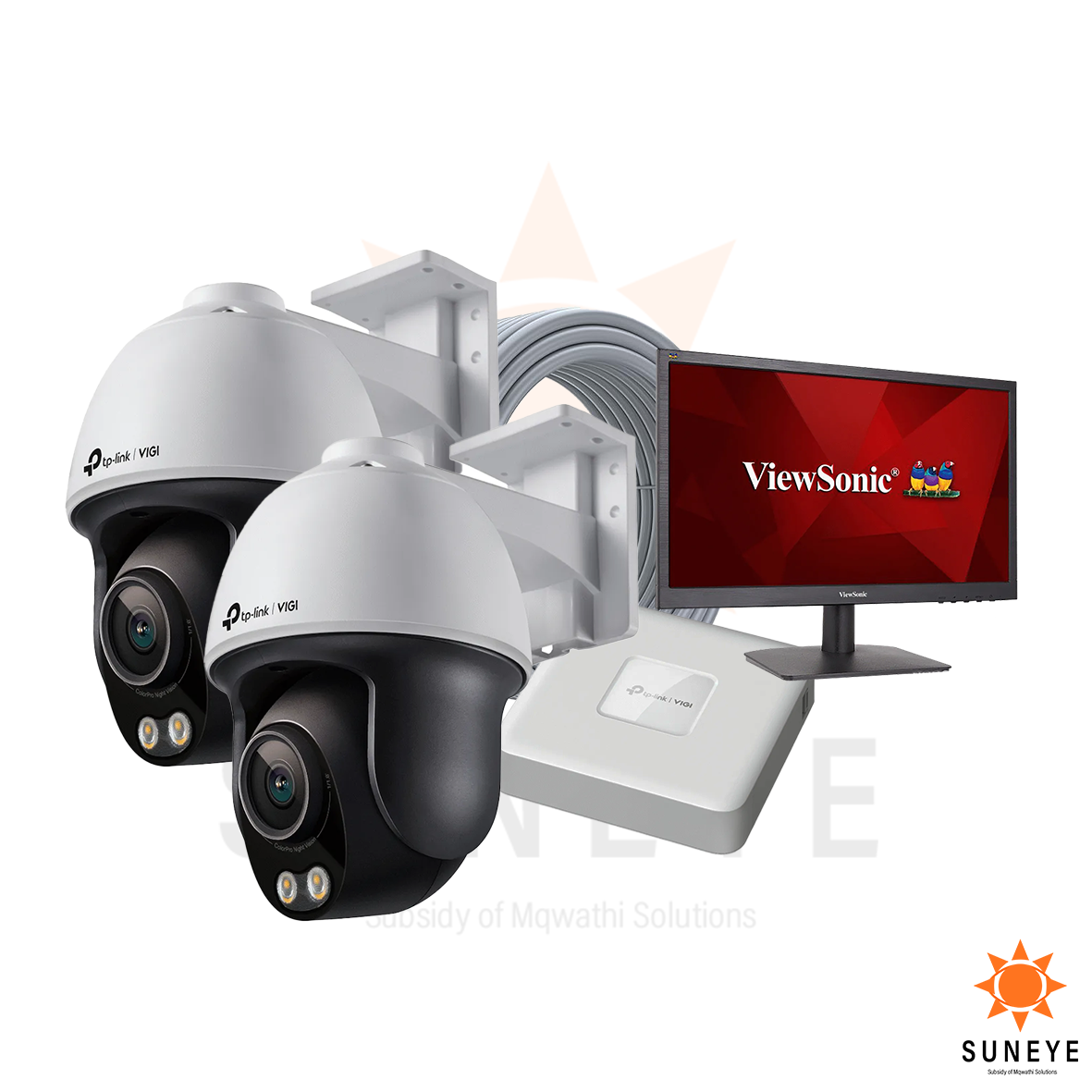 TP-Link Vigi C540S (4mm) 4MP Outdoor ColorPro Night Vision Pan-Tilt Network 2Channel Camera kit (2TB)