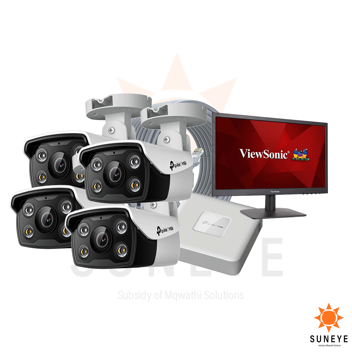 TP-Link Vigi C330 3MP 6mm Outdoor Full-Color Bullet Network 4Channel Camera kit (2TB)